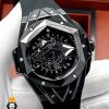 ساعت مچی مردانه هابلوت کهکشانی مشکی پشت شیشه ای HUBLOT Sang Bleu 0933