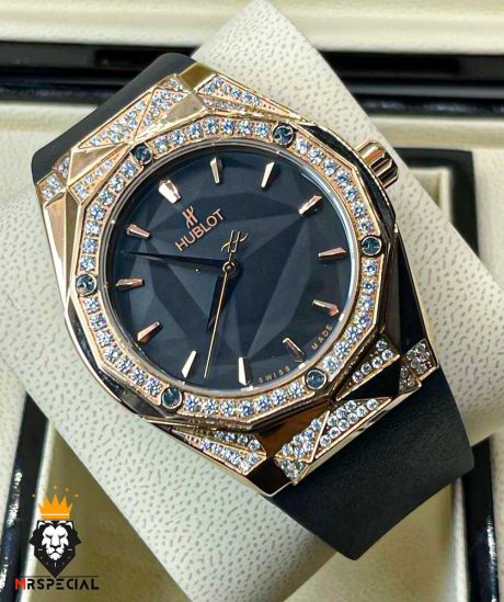 ساعت مچی مردانه هابلوت فول نگین رزگلد HUBLOT Sang Bleu 01132