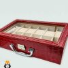 جعبه ساعت 12 تایی چرم دور دوخت 0005 WATCH BOX