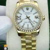 ساعتمچی زنانه رولکس دیت جاست نگین دار سایز متوسط 01488 ROLEX DATEJUST