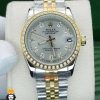 ساعتمچی زنانه رولکس دیت جاست نگین دار سایز متوسط 01477 ROLEX DATEJUST