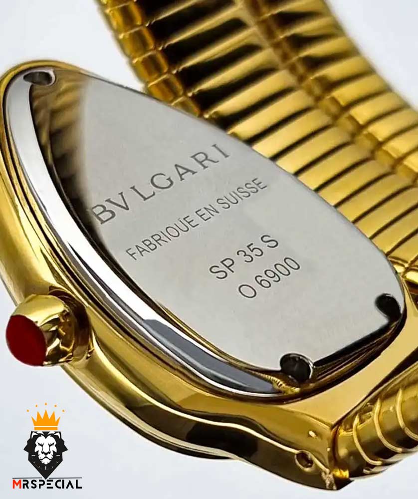ساعت مچی زنانه بولگاری ماری دستبندی طلایی BVLGARI SERPENTI TUBOGAS 01647