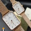 ساعت ست مردانه و زنانه دنیل ولینگتون رزگلد صفحه سفید Daniel Wellington Quadro 01595