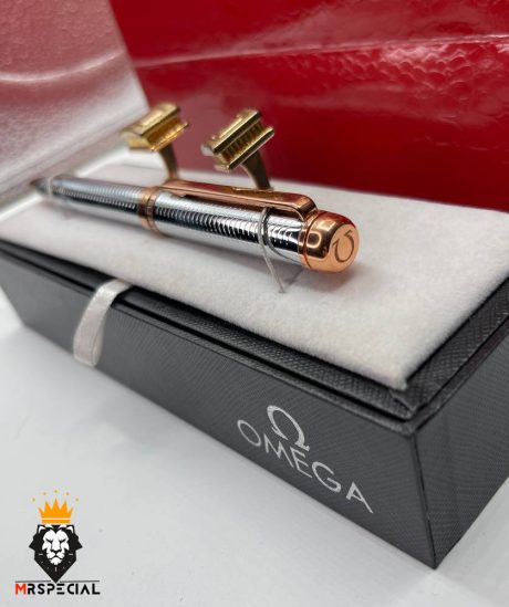 ست لوکس مردانه خودکار و دکمه سر دست امگا 0111 OMEGA
