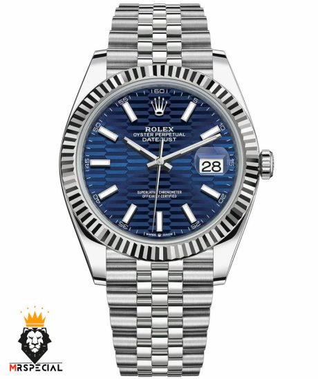 معرفی ساعت مچی مردانه رولکس مدل دیت جاست اتوماتیک 01617 ROLEX DATE JUST ساعت زنانه رولکس مدل دیت جاست یکی از اصیل ترین مدل های خانواده‌ی مشهور رولکس با بیشترین طرفدار در دنیا می‌باشد. موتور این ساعت تک زمانه اتوماتیک ساخت سوییس می‌باشد. جنس بند نیز استینلس استیل ضد رنگ و ضد حساسیت  بوده ، جنس شیشه و قاب این ساعت به ترتیب از مینرال گلس با کیفیت و استینلس استیل ضد زنگ و ضد حساسیت می‌باشد . نشانگر این مدل اعداد خط  میباشد. رنگ قاب و بدنه استیل  میباشد. بهمراه صفحه ابی طرح دار شیک