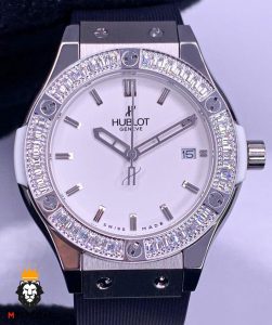 ساعت مچی زنانه هابلوت قاب نگین HUBLOT BIG BANG 01859 