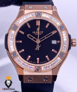 ساعت مچی زنانه هابلوت قاب نگین HUBLOT BIG BANG 01860