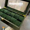 جعبه ساعت طرح چوب 12 تایی سبز لوکس 0027 WATCH BOX