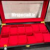 جعبه ساعت طرح چوب 12 تایی مشکی لوکس 0026 WATCH BOX