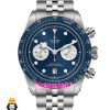 ساعت تودور مردانه اتوماتیک بند استیل صفحه ابی 021532 TUDOR black bay chron