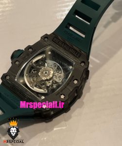 ساعت ریچارد میل مردانه قاب کربن اتوماتیک بند رابر صفحه اسکلتون 021441 RICHARD MILLE