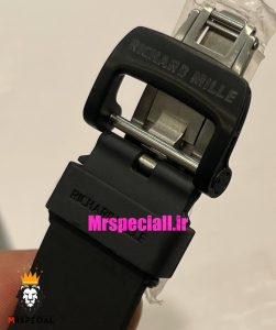 ساعت ریچارد میل مردانه قاب کربن اتوماتیک بند رابر نارنجی صفحه اسکلتون 021440 RICHARD MILLE