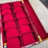 جعبه ساعت طرح چوب 12 تایی قرمز لوکس 0022 WATCH BOX