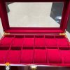 جعبه ساعت طرح چوب 12 تایی قرمز لوکس 0022 WATCH BOX
