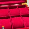 جعبه ساعت طرح چوب 12 تایی قرمز لوکس 0022 WATCH BOX