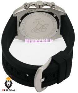 ساعت الکسا مردانه اورجینال کرنوگراف بند رابر مشکی قاب استیل صفحه مشکی 021103 ALEXA Professional