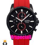 ساعت الکسا مردانه سه موتور فول دیت بند رابر قاب مشکی صفحه مشکی 020930 ALEXA Special