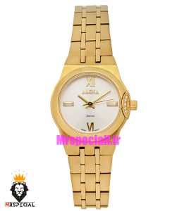 ساعت الکسا زنانه اورجینال طلایی صفحه سفید 021154 ALEXA Special