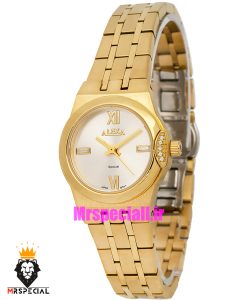 ساعت الکسا زنانه اورجینال طلایی صفحه سفید 021154 ALEXA Special