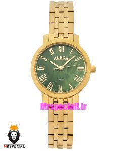 ساعت الکسا زنانه اورجینال طلایی صفحه سبز 021168 ALEXA Special