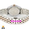 ساعت الکسا زنانه اورجینال استیل دو رنگ رزگلد قاب نگین صفحه سفید 021172 ALEXA Special