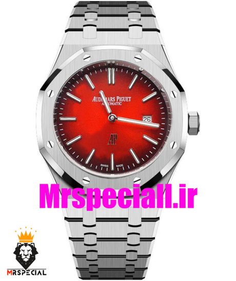 ساعت اودمار پیگه رویال اوک مردانه استیل کوارتز صفحه قرمز AUDEMARS PIGUET ROYAL Oak 021208