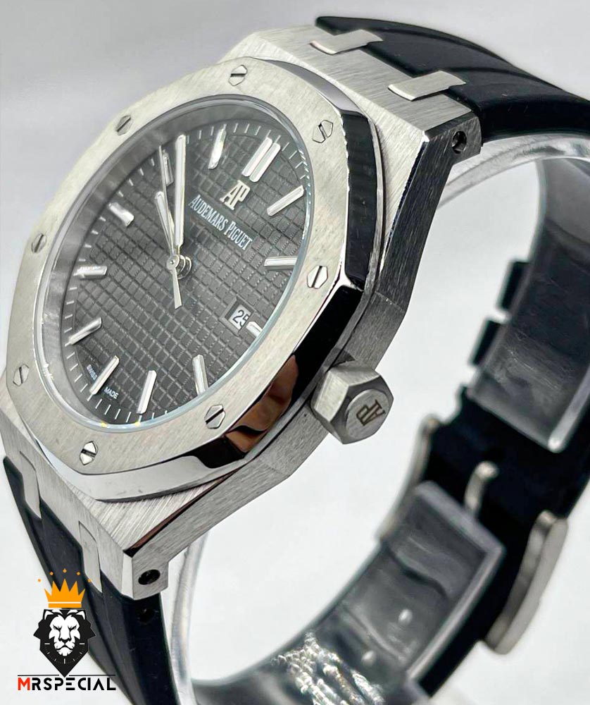 ساعت مردانه اودمار پیگه کوارتز استیل صفحه طوسی AUDEMARS PIGUET ROYAL 01309
