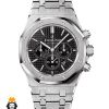 ساعت مردانه اودمار پیگه کرنوگراف استیل صفحه مشکی AUDEMARS PIGUET ROYAL 4416