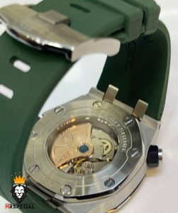 ساعت مردانه اودمار پیگه اتوماتیک بند رابر صفحه سبز AUDEMARS PIGUET 01808