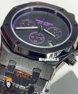 ساعت مچی مردانه اودمار پیگه کرنوگراف مشکی صفحه مشکی AUDEMARS PIGUET ROYAL 021271