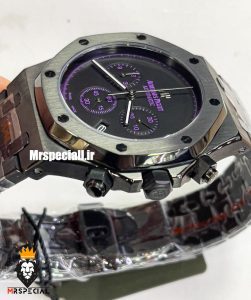 ساعت مچی مردانه اودمار پیگه کرنوگراف مشکی صفحه مشکی AUDEMARS PIGUET ROYAL 021271