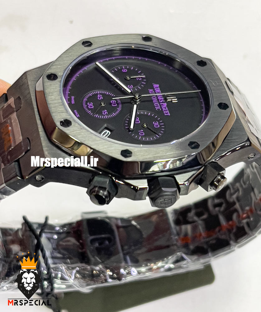 ساعت مچی مردانه اودمار پیگه کرنوگراف مشکی صفحه مشکی AUDEMARS PIGUET ROYAL 021271