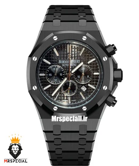 ساعت مچی مردانه اودمار پیگه کرنوگراف مشکی صفحه مشکی AUDEMARS PIGUET ROYAL 0975