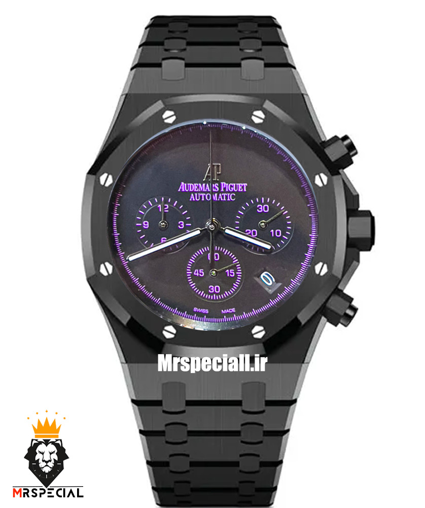ساعت مچی مردانه اودمار پیگه کرنوگراف مشکی صفحه مشکی AUDEMARS PIGUET ROYAL 021271