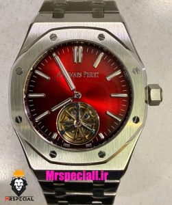 ساعت اودمار پیگه مردانه رویال اوک اتوماتیک صفحه قرمز AUDEMARS PIGUET ROYAL Oak 021551