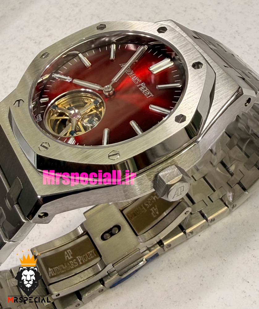 ساعت اودمار پیگه مردانه رویال اوک اتوماتیک صفحه قرمز AUDEMARS PIGUET ROYAL Oak 021551