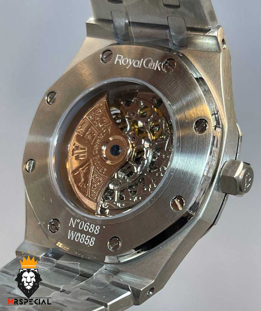 ساعت مردانه اودمار پیگه اتوماتیک استیل صفحه اسکلتون سبز AUDEMARS PIGUET ROYAL 01028