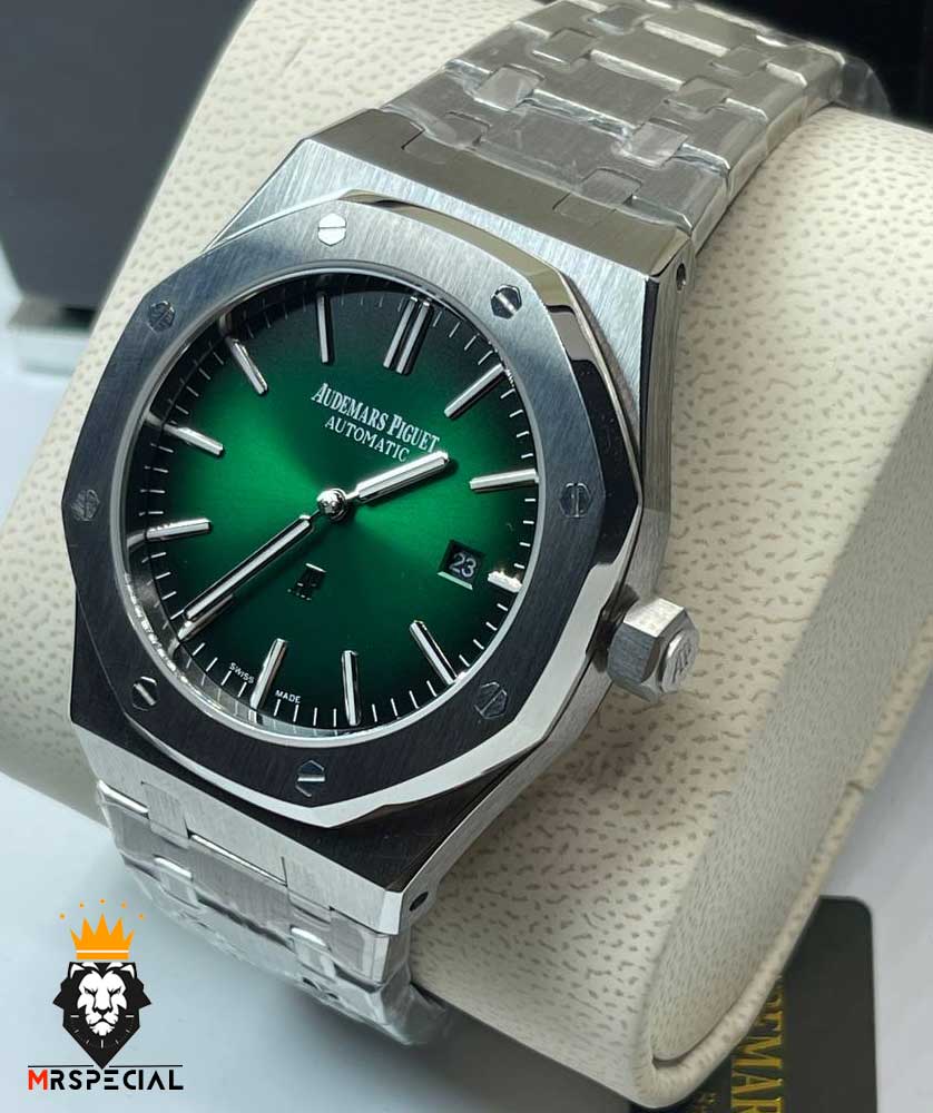 ساعت اودمار پیگه مردانه اتوماتیک استیل صفحه سبز AUDEMARS PIGUET ROYAL 0957