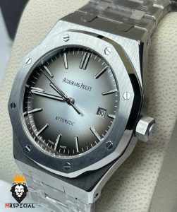 ساعت مچی مردانه اودمار پیگه اتوماتیک استیل صفحه طوسی AUDEMARS PIGUET ROYAL 0956