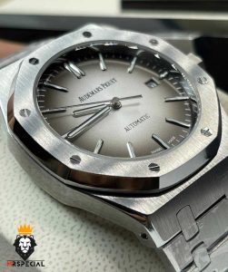 ساعت مچی مردانه اودمار پیگه اتوماتیک استیل صفحه طوسی AUDEMARS PIGUET ROYAL 0956