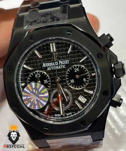 ساعت مردانه اودمار پیگه کرنوگراف مشکی صفحه مشکی AUDEMARS PIGUET ROYAL 0975