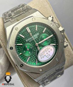 ساعت مردانه اودمار پیگه کرنوگراف استیل صفحه سبز AUDEMARS PIGUET ROYAL 0977
