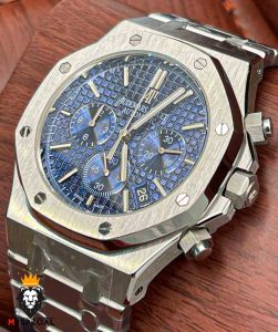 ساعت مردانه اودمار پیگه کرنوگراف استیل صفحه ابی AUDEMARS PIGUET ROYAL 4417