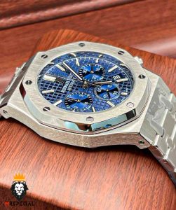 ساعت مردانه اودمار پیگه کرنوگراف استیل صفحه ابی AUDEMARS PIGUET ROYAL 4417
