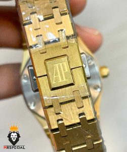 ساعت ست اودمار پیگه مردانه و زنانه طلایی صفحه ابی 2215 AUDEMARS PIGUET ROYAL