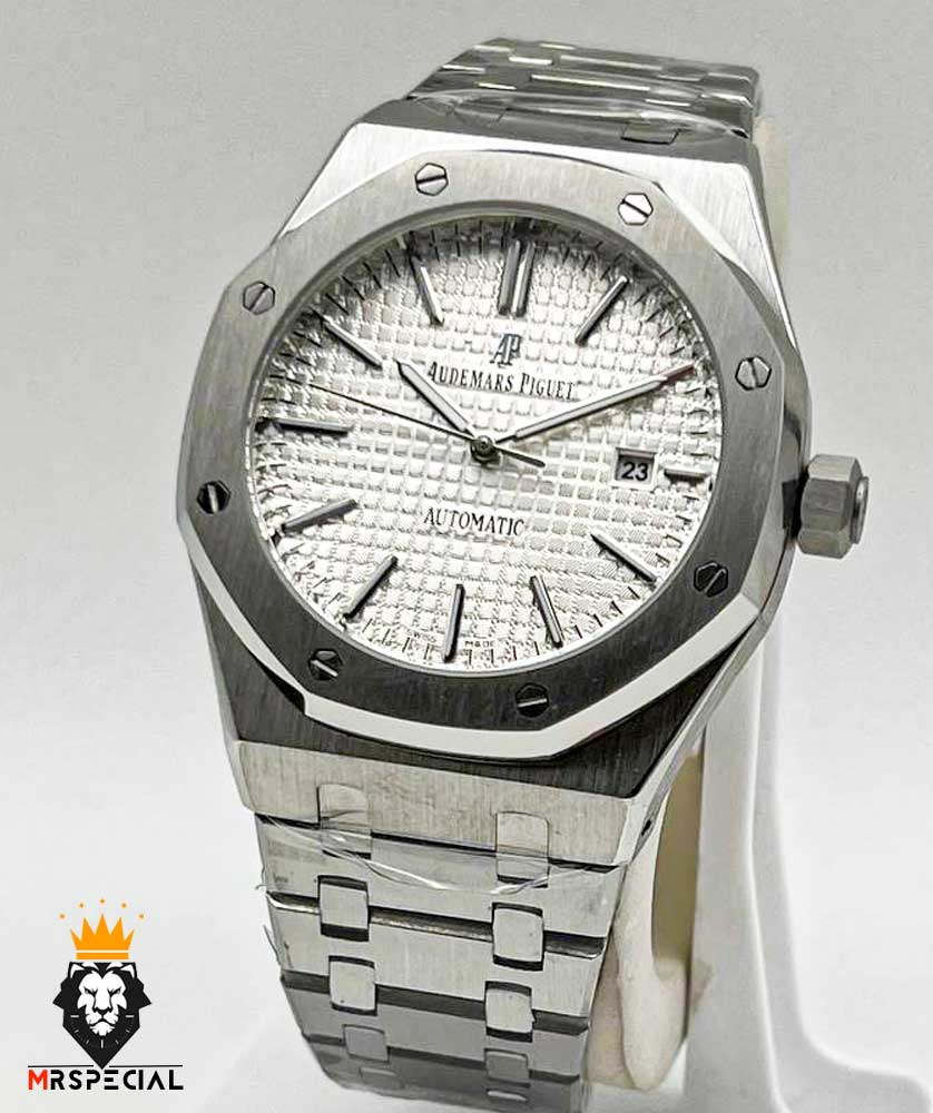 ساعت مردانه اودمار پیگه کوارتز استیل صفحه سفید AUDEMARS PIGUET ROYAL 01009