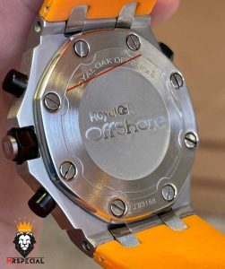ساعت مردانه اودمار پیگه کرنوگراف بند رابر نارنجی صفحه نارنجی AUDEMARS PIGUET Offshore 01003