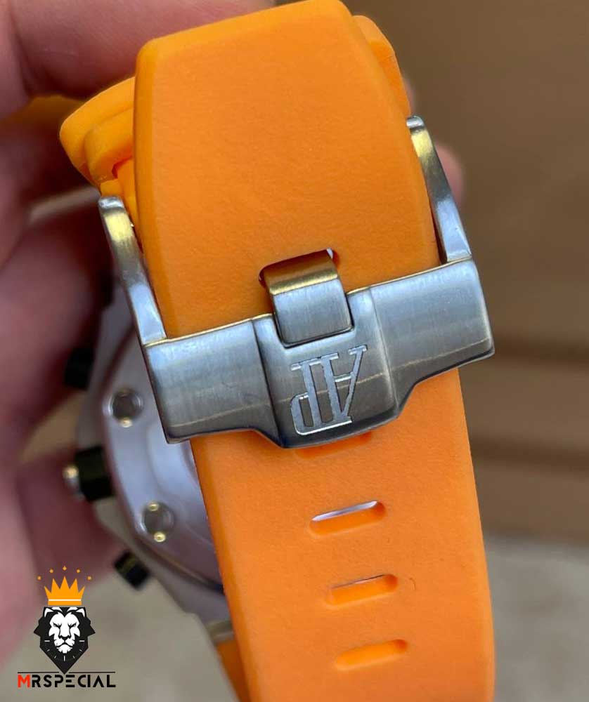 ساعت مردانه اودمار پیگه کرنوگراف بند رابر نارنجی صفحه نارنجی AUDEMARS PIGUET Offshore 01003