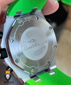 ساعت مردانه اودمار پیگه کرنوگراف بند رابر سبز صفحه سبز AUDEMARS PIGUET Offshore 01001