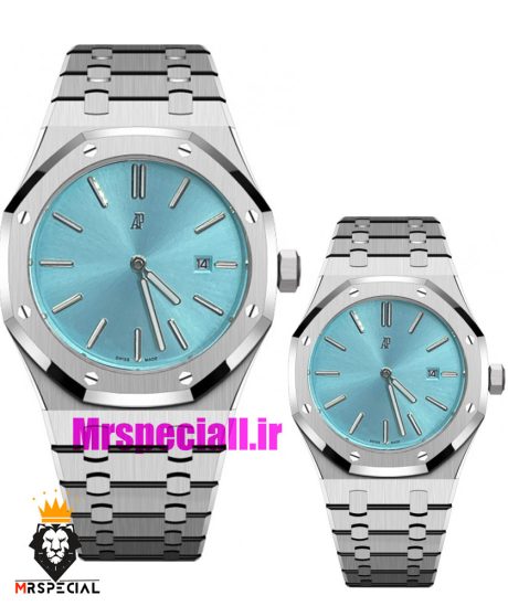 ساعت ست مردانه و زنانه اودمار پیگه استیل صفحه تیفانی AUDEMARS PIGUET ROYAL 020389